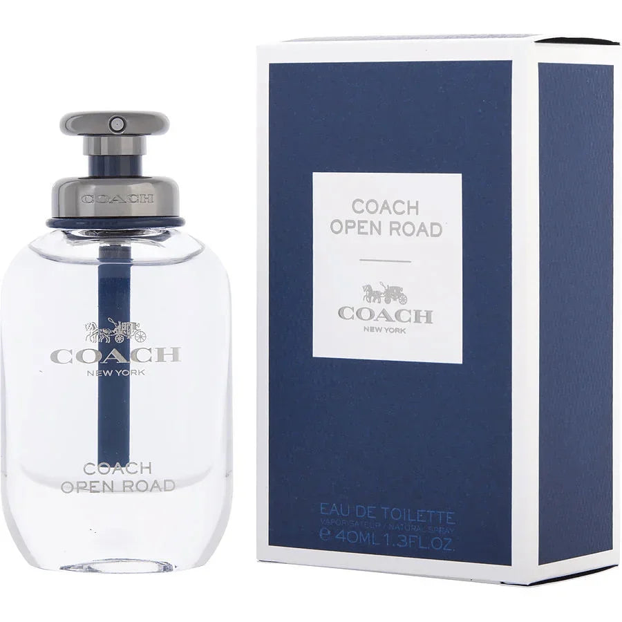 Coach Open Road Executive Eau de Toilette bottle — luxury men's woody aromatic fragrance featuring bold notes of red apple, lemon, and rich cedar wood