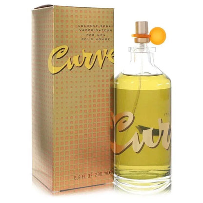 Liz Claiborne Curve Cologne bottle — fresh green aromatic men’s Eau de Cologne with juniper berries, lavender, lemon, pineapple, cactus, ginger, violet, amber, musk, sandalwood, and vetiver.