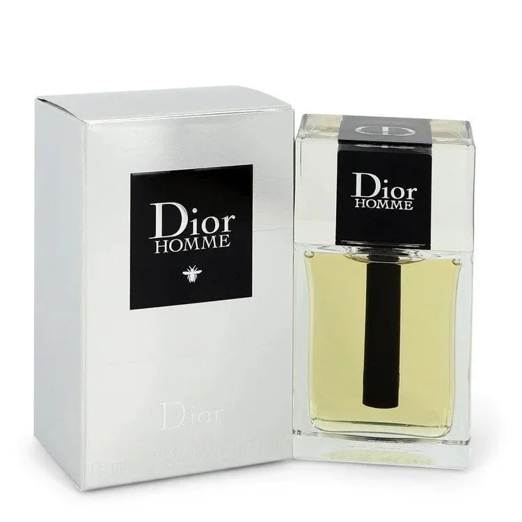 Dior Homme cologne spray for men, clear glass bottle and silver box, designer fragrance