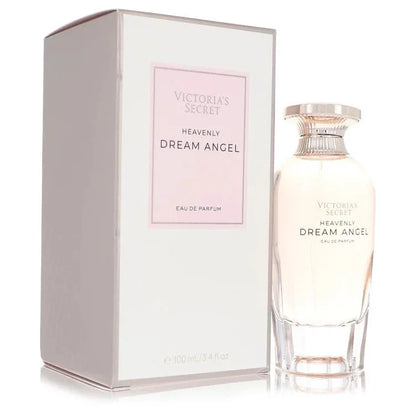 Victoria’s Secret Dream Angels Heavenly Perfume bottle — warm floral musky women’s Eau de Parfum with white jasmine, vanilla sandalwood, gold musk, freesia, lotus, creamy sandalwood, and bourbon vanilla.