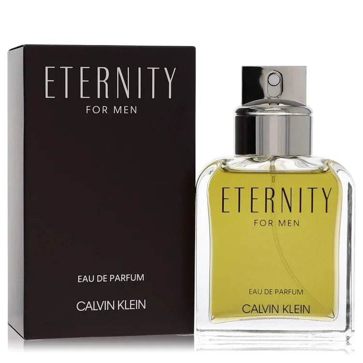 Eternity For Men Eau de Parfum spray bottle and box, masculine fragrance