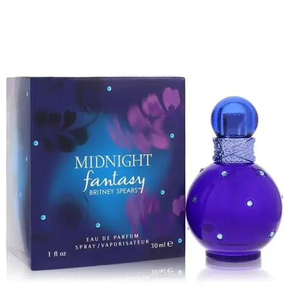 Britney Spears Fantasy Midnight Eau de Parfum bottle — luxury women's floral gourmand fragrance featuring rich notes of black cherry, night orchid, and vanilla