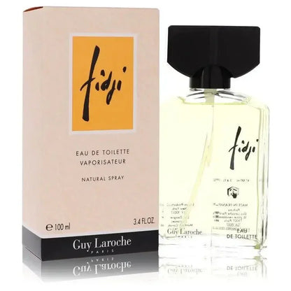 Fidji Perfume bottle by Guy Laroche — green floral woody fragrance with bergamot, galbanum, hyacinth, iris, lemon, tuberose, aldehydes, jasmine, rose, oakmoss, patchouli, sandalwood and vetiver