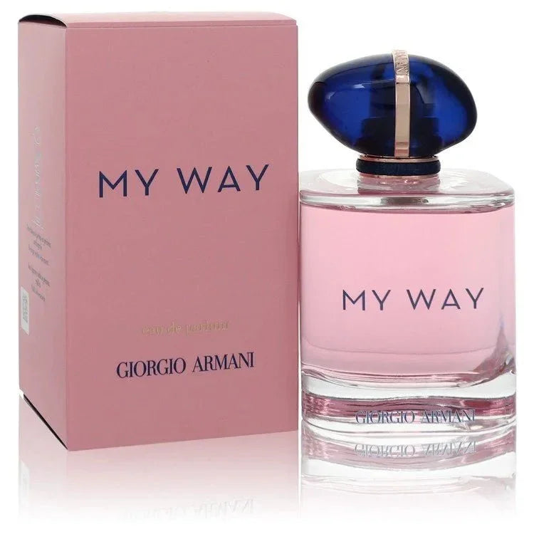 Giorgio Armani My Way Eau de Parfum bottle — luxury women's floral fragrance featuring refreshing notes of orange blossom, abundant tuberose, and vanilla