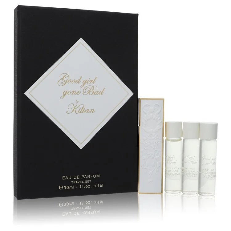 4 x 0.25 oz 4 x 0.25 oz Travel Spray includes 1 White Travel Spray with 4 RefillsGood Girl Gone Bad Extreme PerfumeBy Kilian for WomenGuilty Fragrance