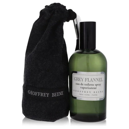 Grey Flannel eau de toilette spray bottle with black pouch for men's fragrance