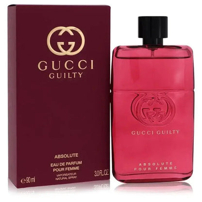 Gucci Guilty Absolute Perfume bottle — Chypre Woody women's fragrance with blackberry, cypress, goldenwood, and Bulgarian rose notes