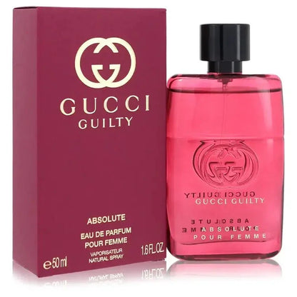 Gucci Guilty Absolute Perfume bottle — Chypre Woody women's fragrance with blackberry, cypress, goldenwood, and Bulgarian rose notes