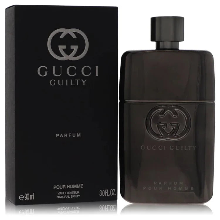 Gucci Guilty Pour Homme Parfum 90ml bottle and box for men, luxury eau de parfum