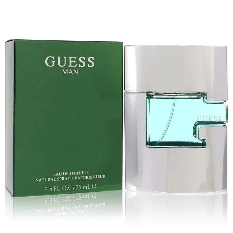 Guess Man cologne bottle - aromatic men's fragrance with wormwood, lavender, ginger, sandalwood, suede and amber