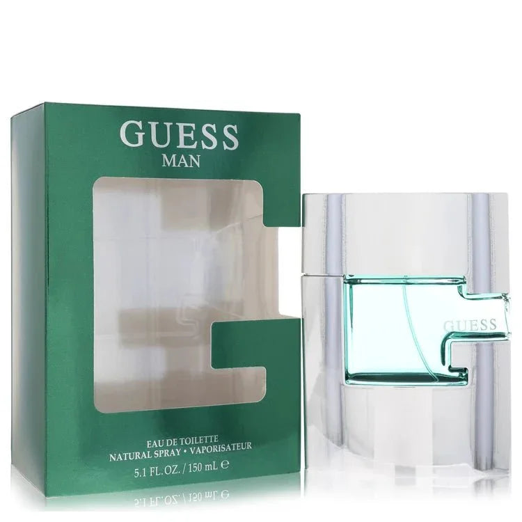 5.1 oz Guess Man cologne bottle - aromatic men's fragrance with wormwood, lavender, ginger, sandalwood, suede and amber