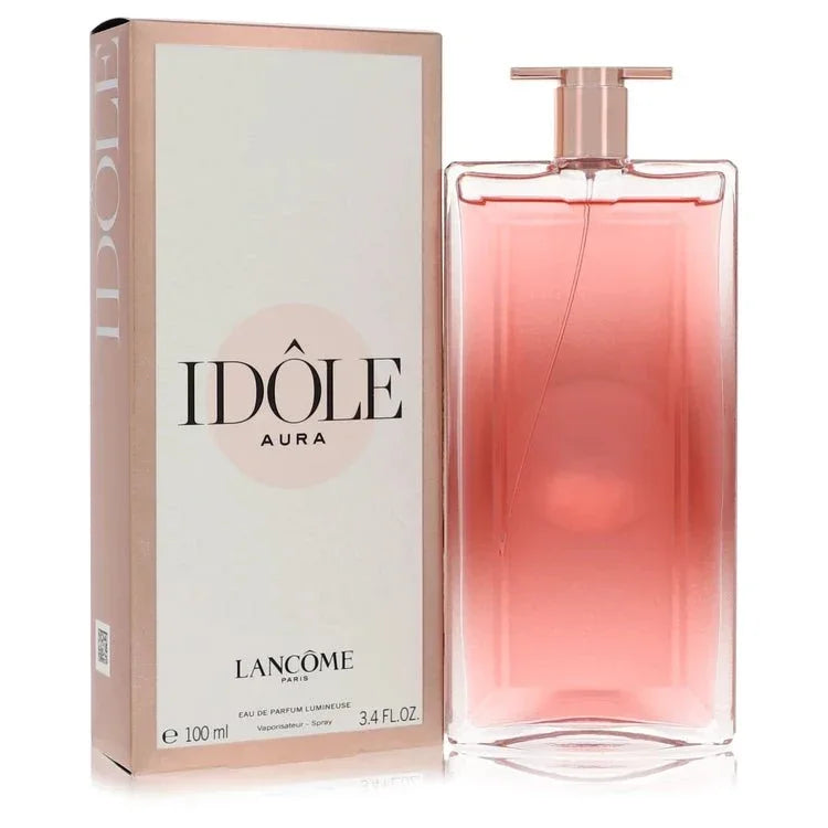 Lancôme Idôle Aura perfume bottle - floral salty vanilla fragrance with rose, jasmine, heliotrope and musk
