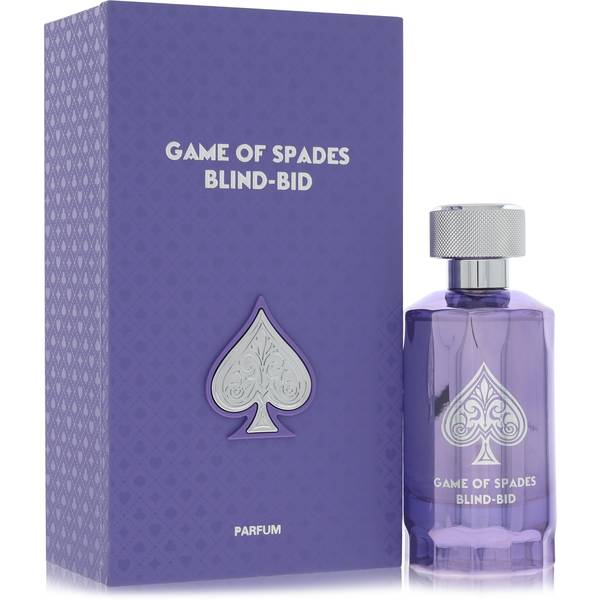 Jo Milano Game Of Spades Blind Bid Eau de Parfum bottle - Unisex floral fruity fragrance with fruity accords, citrus notes, rose, jasmine, warm musks, amber, and vanilla