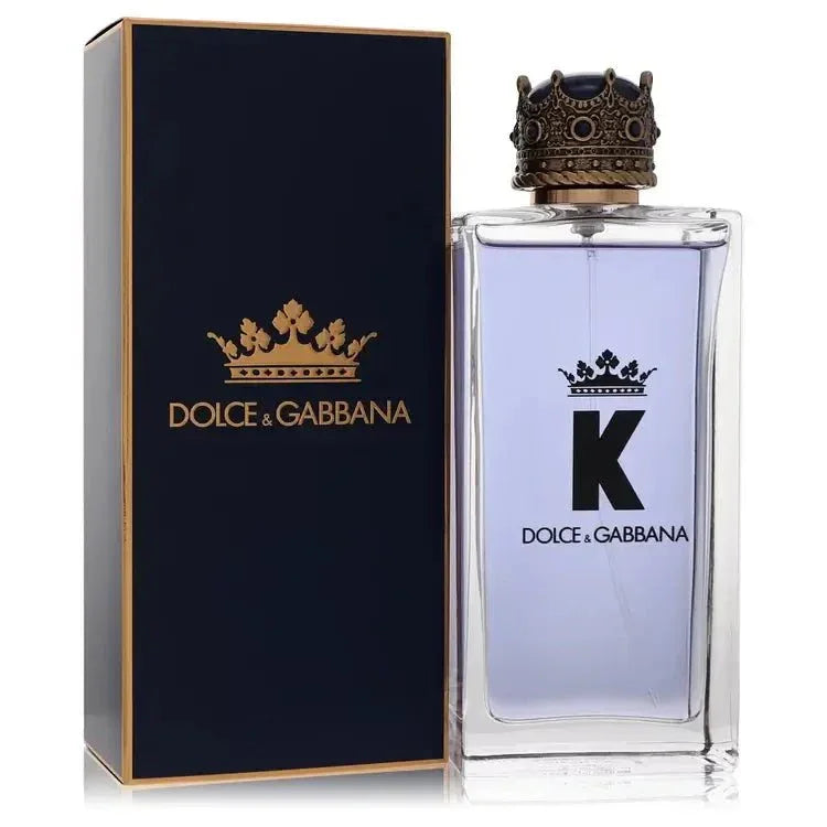 K by Dolce & Gabbana cologne for men, clear bottle with crown cap and box
