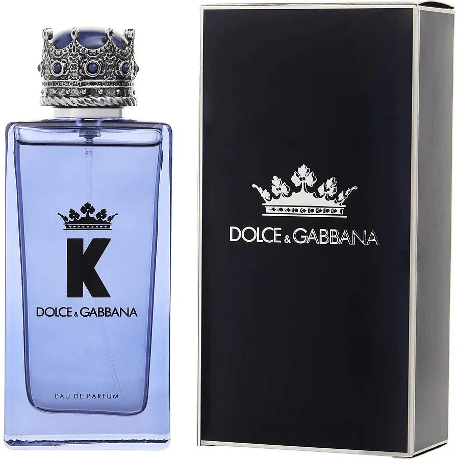K by Dolce & Gabbana Eau de Parfum spray bottle and box, men's designer fragrance