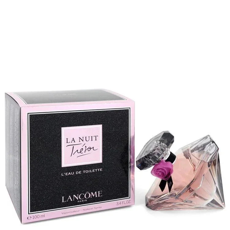 Lancome La Nuit Tresor perfume bottle and packaging on a white background