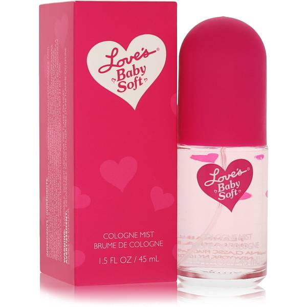 Dana Love's Baby Soft Cologne Mist bottle - Women's floral powdery fragrance with lemon leaf, orange, lily of the valley, jasmine, rose, sandalwood, vanilla, powdery accord, and creamy musk