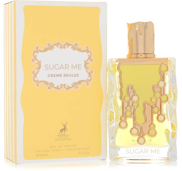 Maison Alhambra Sugar Me Crème Brûlée Eau de Parfum bottle - Gourmand sweet fragrance with caramel, burnt sugar, cinnamon, vanilla, cream, amber, and musk