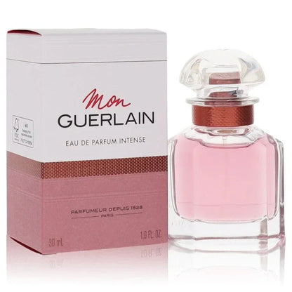 Mon Guerlain Intense Perfume bottle — amber woody floral women’s fragrance with bergamot, lavender, mandarin orange, jasmine sambac, vanilla and sandalwood