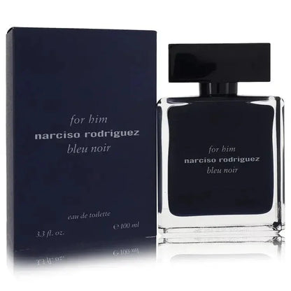 Narciso Rodriguez Bleu Noir Cologne bottle — woody spicy men’s Eau de Toilette with cardamom, nutmeg, musc, cedar, ebony wood, vetiver, and amber