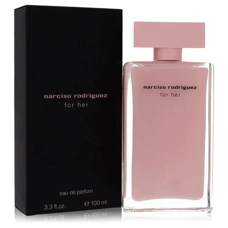 Narciso Rodriguez For Her Eau de Parfum bottle — Floral Woody Musky women's perfume with osmanthus, musk, amber, and vetiver notes