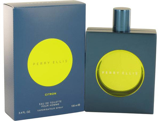 Perry Ellis Citron Cologne bottle - aromatic spicy men's fragrance with bergamot, apple, star anise, lavender, cedar, ambroxan and musk
