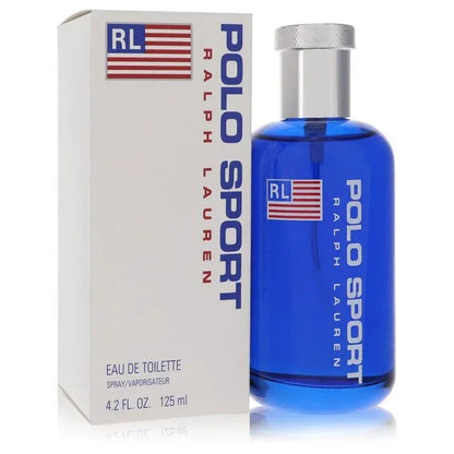 Ralph Lauren Polo Sport Cologne bottle — Fresh Woody Aromatic men's fragrance with mint, aldehydes, lavender, and cedar notes