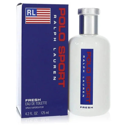 Ralph Lauren Polo Sport Cologne bottle — Fresh Woody Aromatic men's fragrance with mint, aldehydes, lavender, and cedar notes