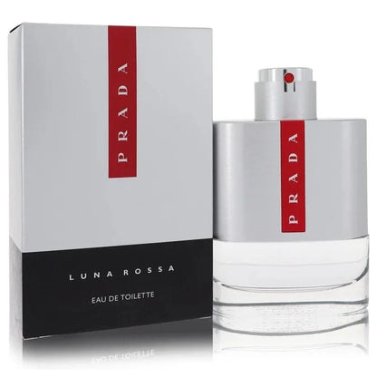 Prada Luna Rossa Eau de Toilette cologne for men in signature red and black Prada bottle sealed