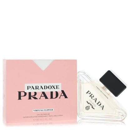 Prada Paradoxe Virtual Flower Perfume bottle — floral oriental women's fragrance with Sicilian orange, neroli essence, jasmine petals, Rose Damascena, white musk, and ambroxan
