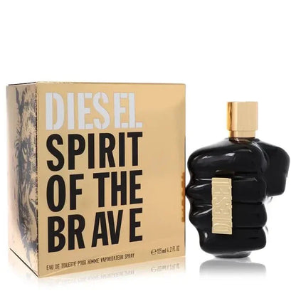 Diesel Spirit of the Brave Eau de Toilette bottle — premium luxury men's woody oriental fragrance featuring unique notes of galbanum, cypress, and tonka bean