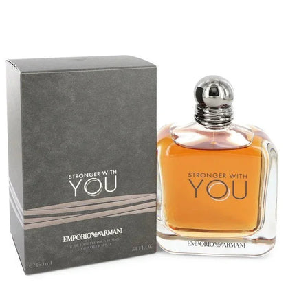 Emporio Armani Stronger With You Cologne bottle — Aromatic men's fragrance with mint, pink pepper, cardamom, sage, chestnut, and vanilla notes