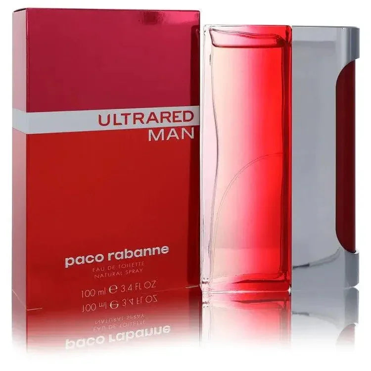 Ultrared Cologne bottle - Paco Rabanne sweet citrus gourmand fragrance for men with blood orange, praline, tonka bean, vanilla and patchouli