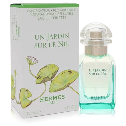 Un Jardin Sur Le Nil Perfume bottle, floral citrus woody fragrance with grapefruit, green mango, tomato, lotus, bulrush, orange, sycamore, frankincense, and labdanum 1 oz