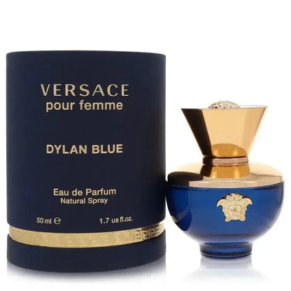 Versace Pour Femme Dylan Blue Eau de Parfum spray, blue and gold bottle with box, 50ml