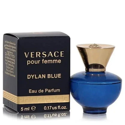 Blue and gold Versace pour femme Dylan Blue Eau de Parfum mini spray with box, 5ml