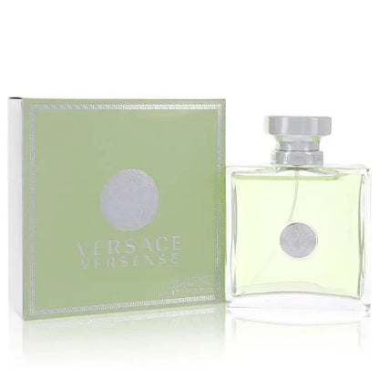 Versace Versense perfume bottle and packaging on a white background