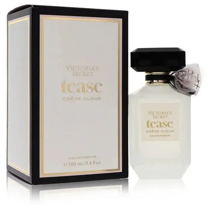 Victoria's Secret Tease Creme Cloud perfume bottle with whipped vanilla meringue, santal flower, musk, and sheer amber