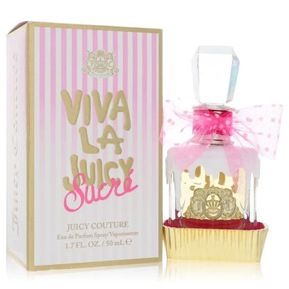 Viva La Juicy Sucre perfume bottle with pink bow and matching box, 50ml eau de parfum spray