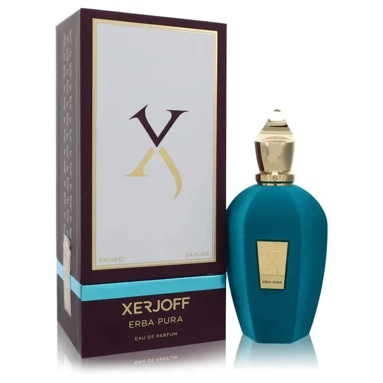 3.4 oz Xerjoff Erba Pura Eau de Parfum bottle - Italian fruity oriental unisex fragrance with Sicilian orange, Calabrian bergamot, Sicilian lemon, fruity notes, amber, white musk, and Madagascar vanilla