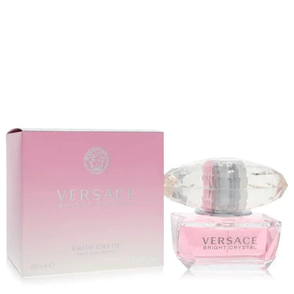 Versace Bright Crystal Eau de Toilette 1.7 oz spray with pink gradient box and crystal bottle