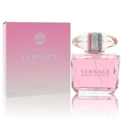 Versace Bright Crystal Eau de Toilette spray 6.7 oz with pink box and clear crystal cap