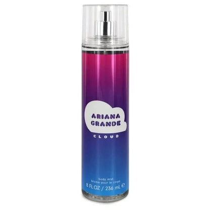 Ariana Grande Cloud body mist spray in a purple and blue gradient 236ml bottle