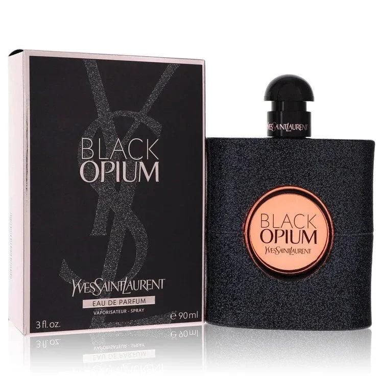 Black Opium Eau de Parfum spray bottle and box, 90ml, for women.
