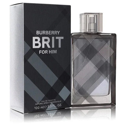 Burberry Brit For Him Eau de Toilette spray and box, plaid pattern, 100ml fragrance