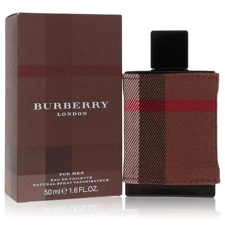 Burberry London cologne for men 50ml bottle and box with brown plaid design