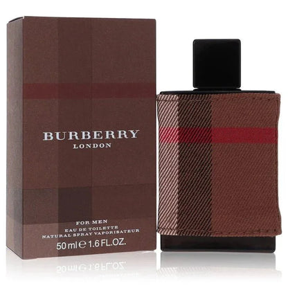Burberry London cologne for men 50ml bottle and box with brown plaid design