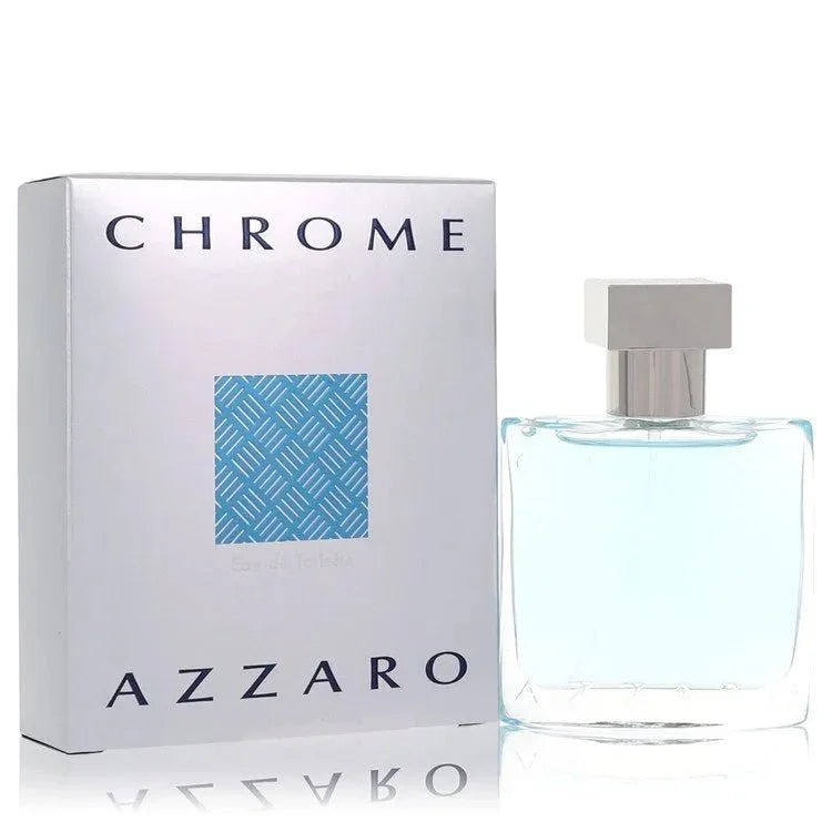 Chrome Eau de Toilette spray for men with box and clear cologne bottle