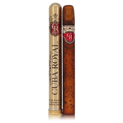 Cuba Royal cologne spray for men with gold and brown cigar-shaped bottles