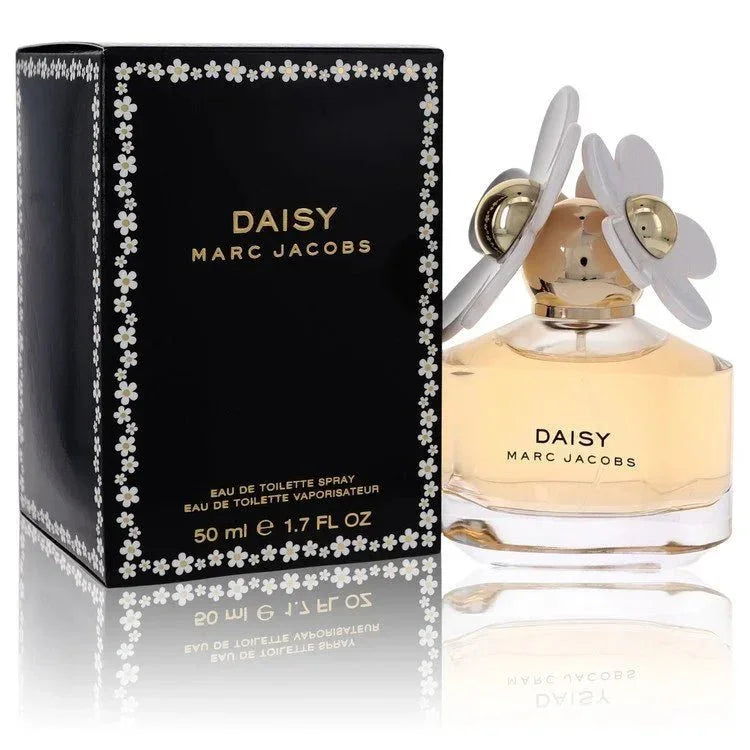 Daisy eau de toilette spray for women, 50ml bottle and box with floral cap design